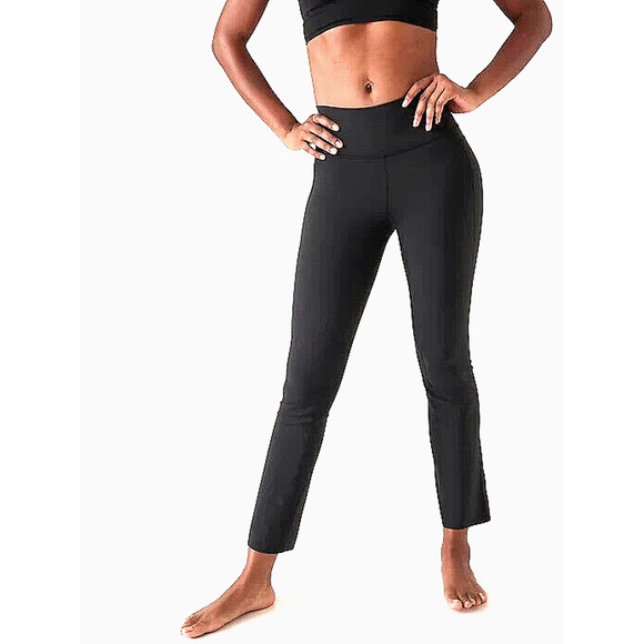 Athleta Transcend Stash Crop Straight Leg Black Women's Size XXS New With Tags - Picture 1 of 12